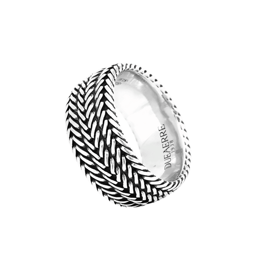 Anello Dueaerre caos apparente design in argento 925