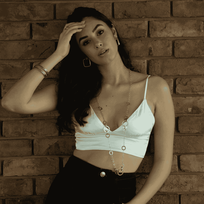 Orecchini Dueaerre quadrato-argento 925- indossato