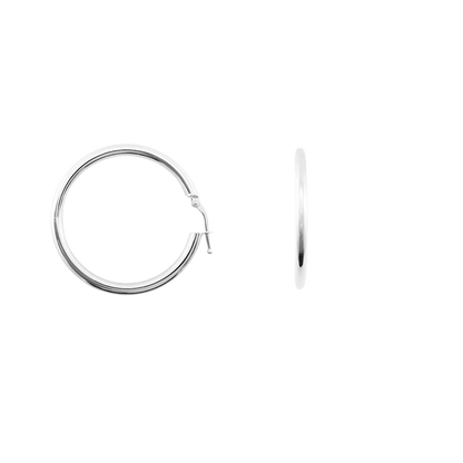 Orecchini a cerchio in oro bianco 18 kt