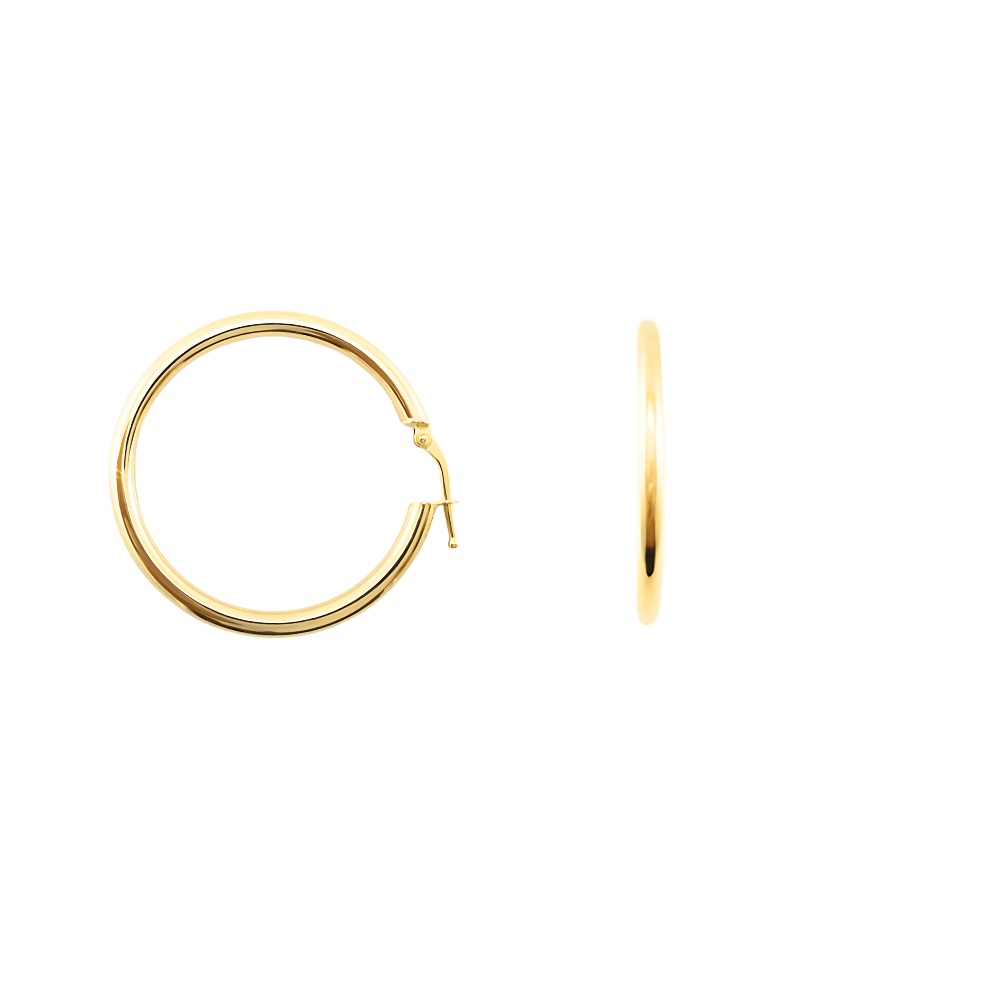 Orecchini a cerchio in oro giallo 18 kt- 35mm