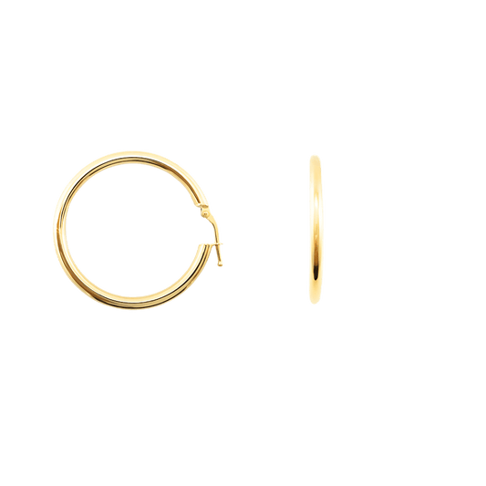 Orecchini a cerchio in oro giallo 18 kt- 35mm
