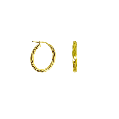 Orecchini a cerchio lavorati in argento 925-color oro