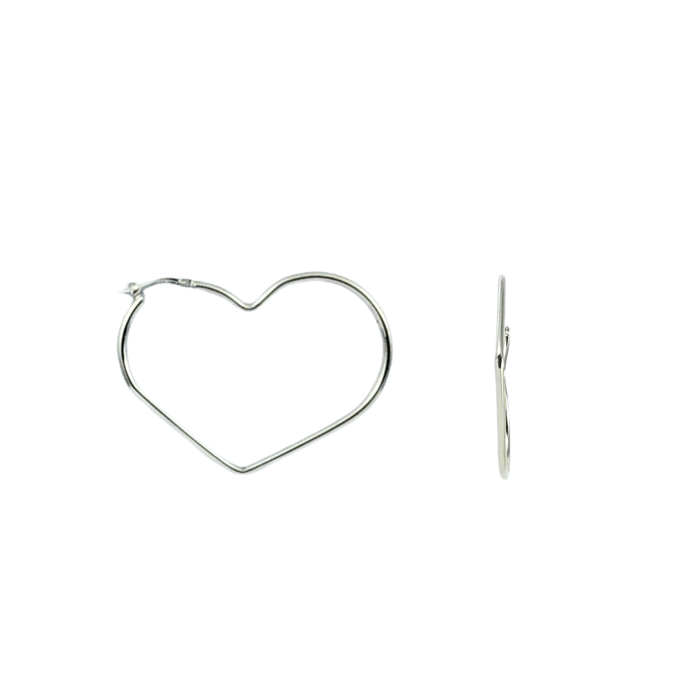 Orecchini anelle cuore grande in argento 925