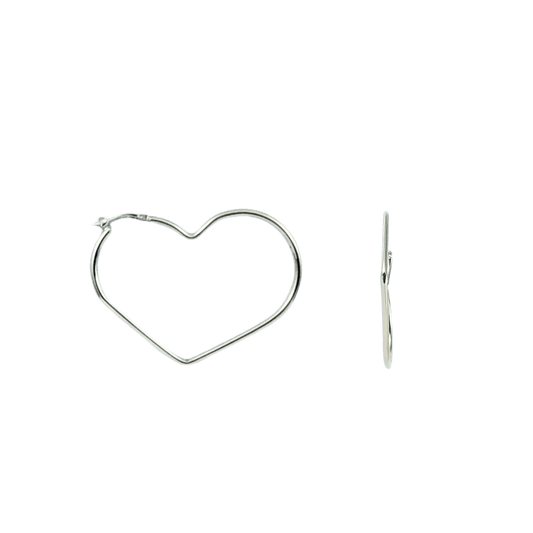 Orecchini anelle cuore grande in argento 925