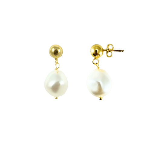 Orecchini con perle in argento 925-color oro