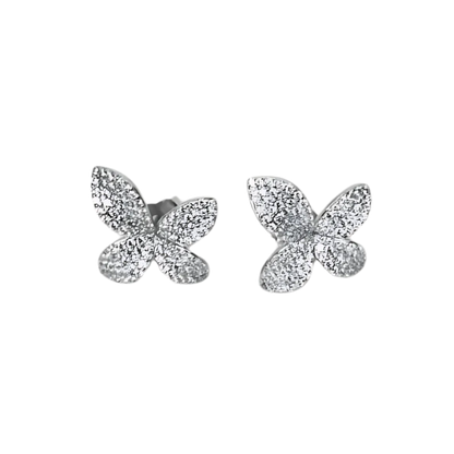 Orecchini fiore zirconi e argento 925-1