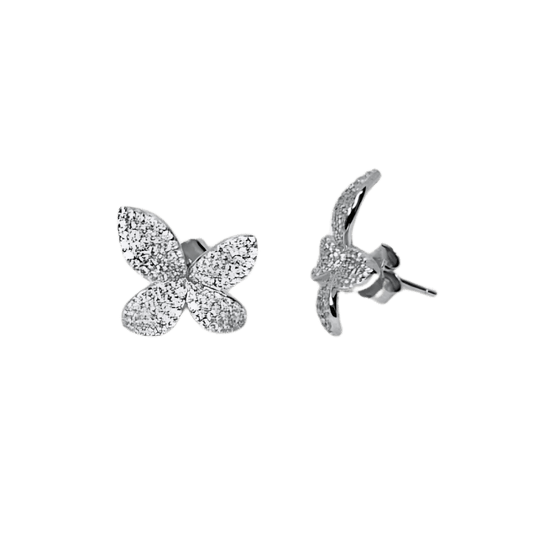 Orecchini fiore zirconi e argento 925