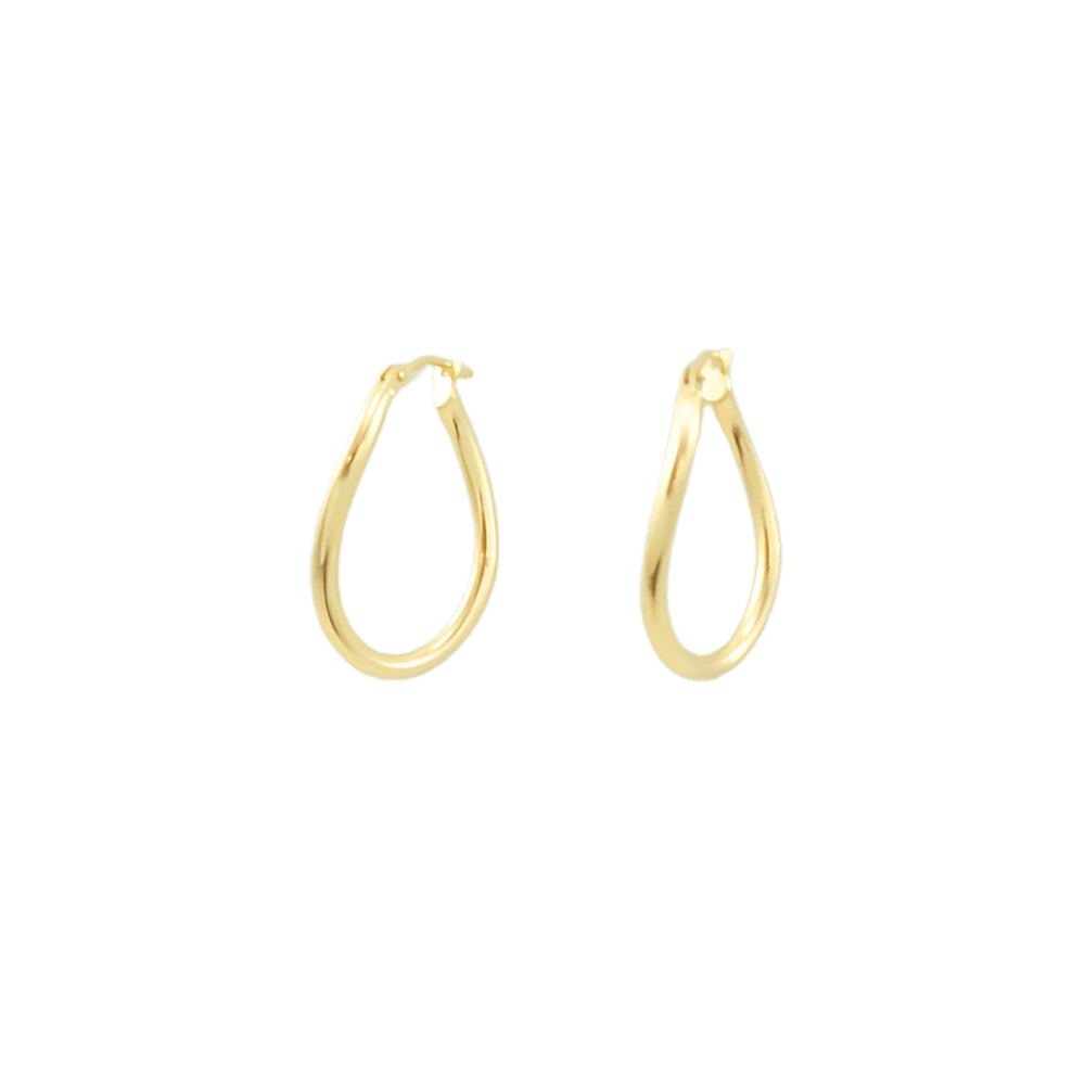 Orecchini onda ovali oro giallo 9 kt