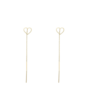 Orecchini saliscendi in oro-cuore-1