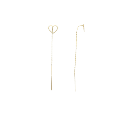 Orecchini saliscendi in oro- cuore
