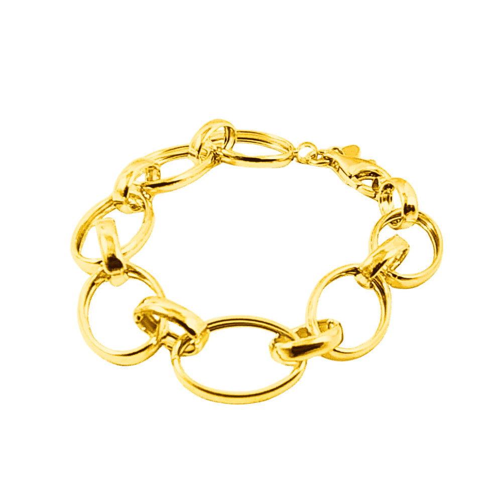 bracciale cerchi ovali colore oro argento 925