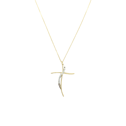 collana croce oro giallo 18 kt