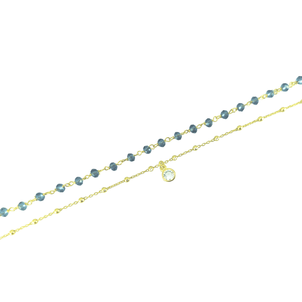 collana doppia in argento 925 con pietre azzurre-1