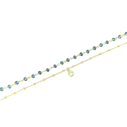 collana doppia in argento 925 con pietre azzurre-1