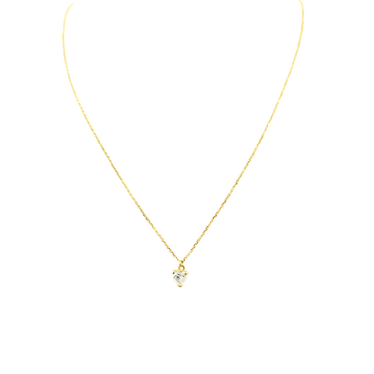 collana oro 9 kt con zircone a cuore