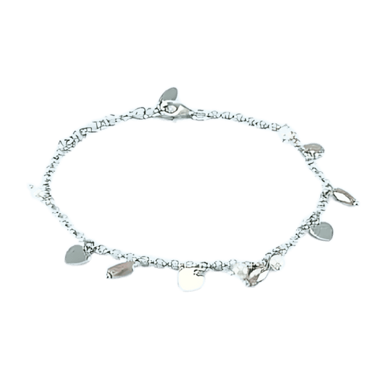Bracciale cuore con pendenti design in argento 925