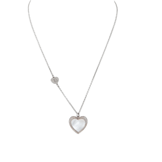 Collana Dueaerre cuore madreperla design in argento 925