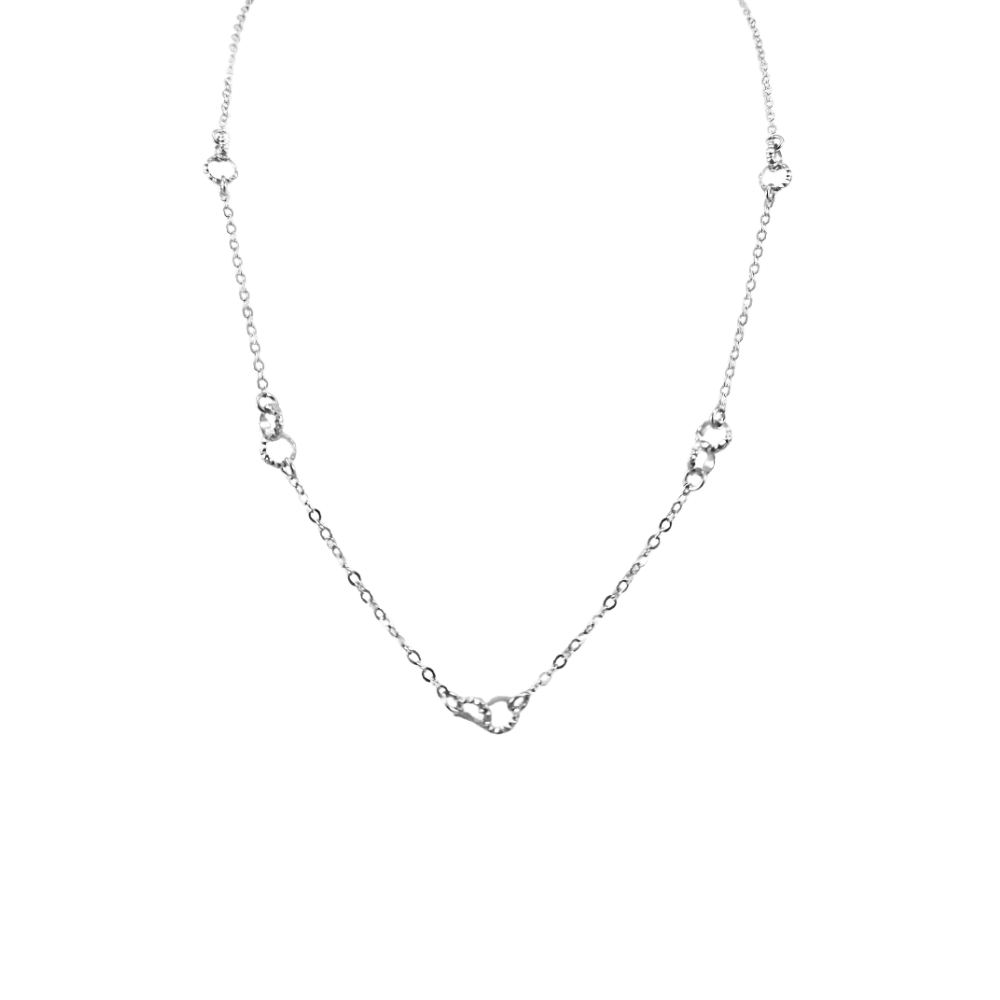 Shells design choker necklace in 925 silver with pendants