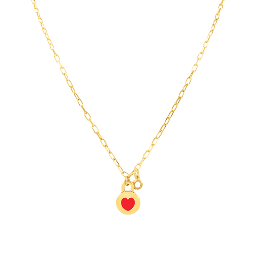 catena rosso cuore design in argento 925