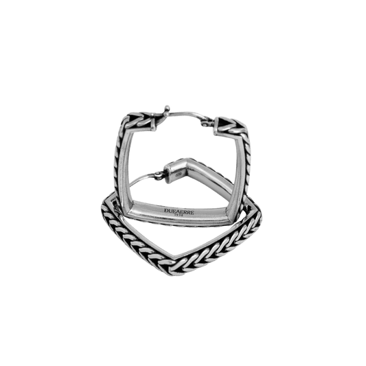 Orecchini Dueaerre quadrato design argento 925
