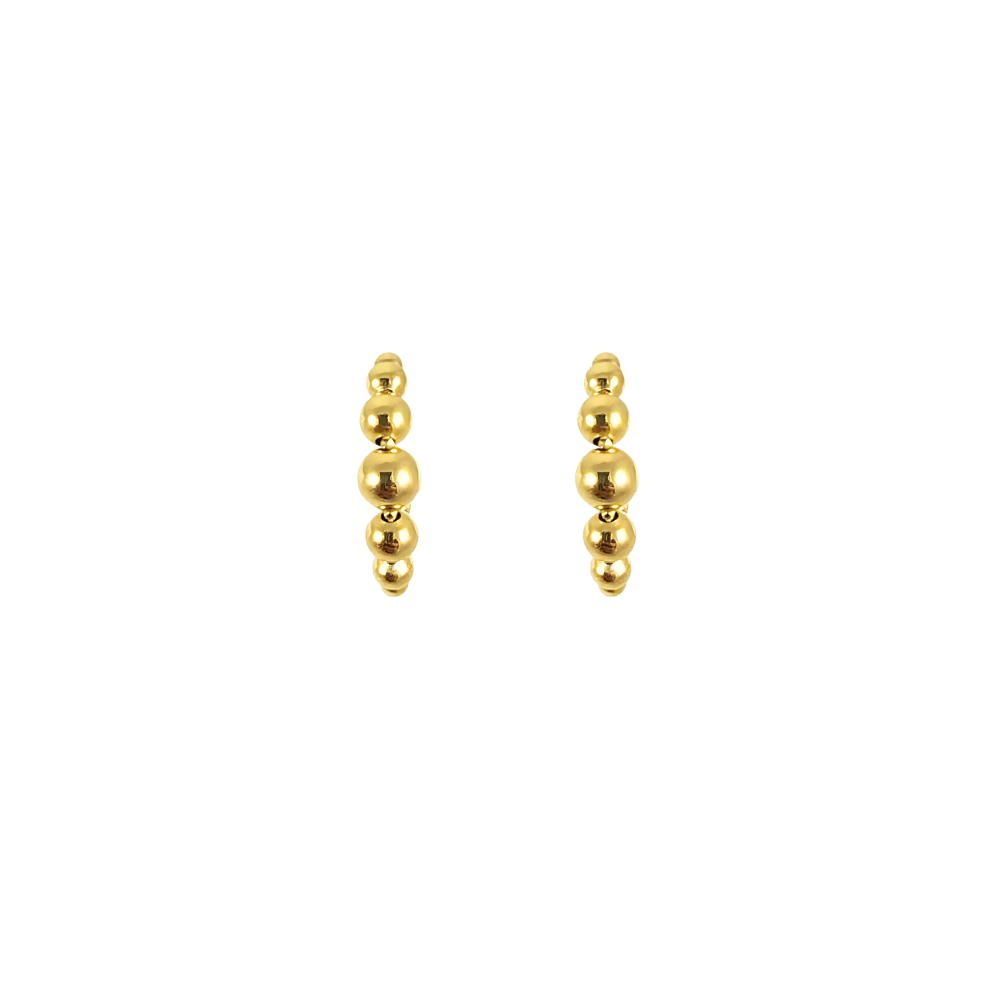 Orecchini a cerchio design con sfere argento 925