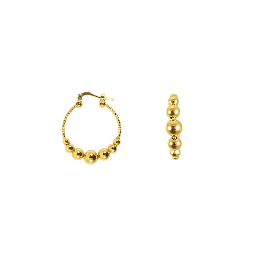 Orecchini a cerchio design con sfere argento 925