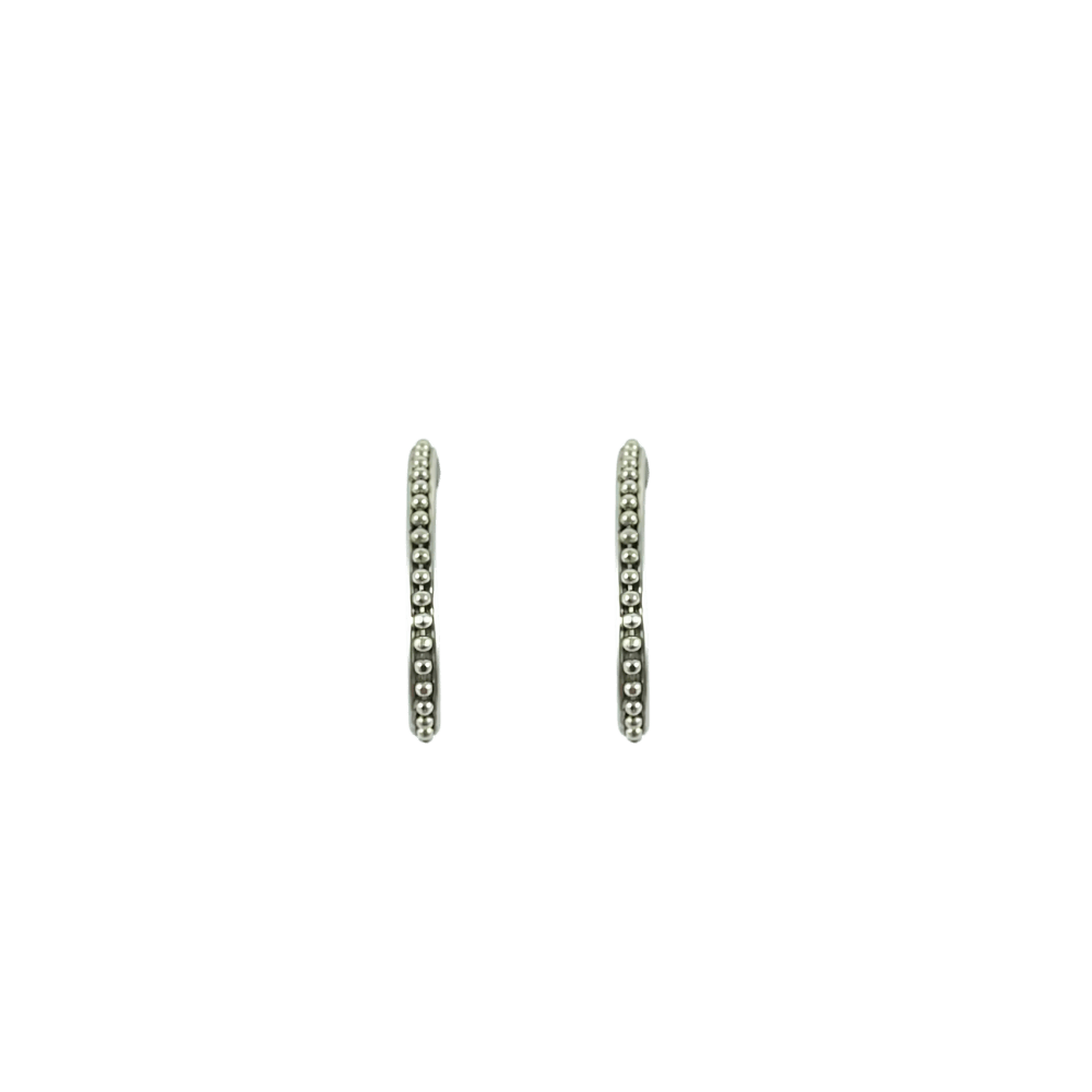 Orecchini ovali borchiati design argento 925