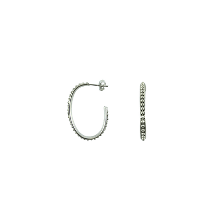 Orecchini ovali borchiati design argento 925