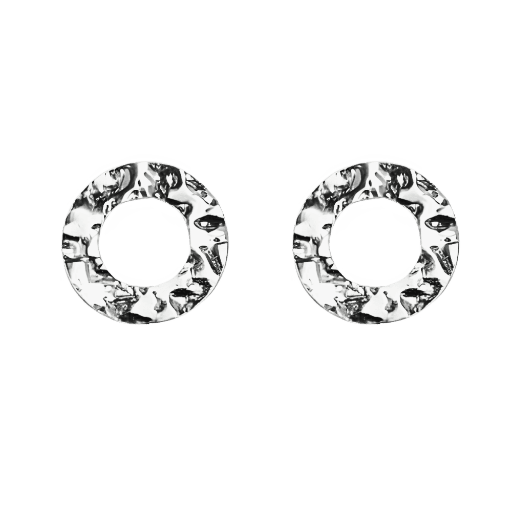 Orecchini a cerchio battuto design argento 925