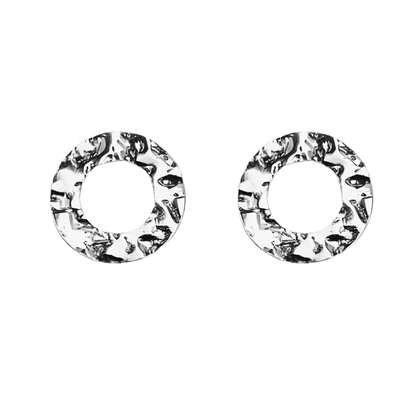 Orecchini a cerchio battuto design argento 925
