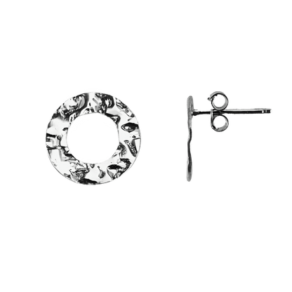 Orecchini a cerchio battuto design argento 925