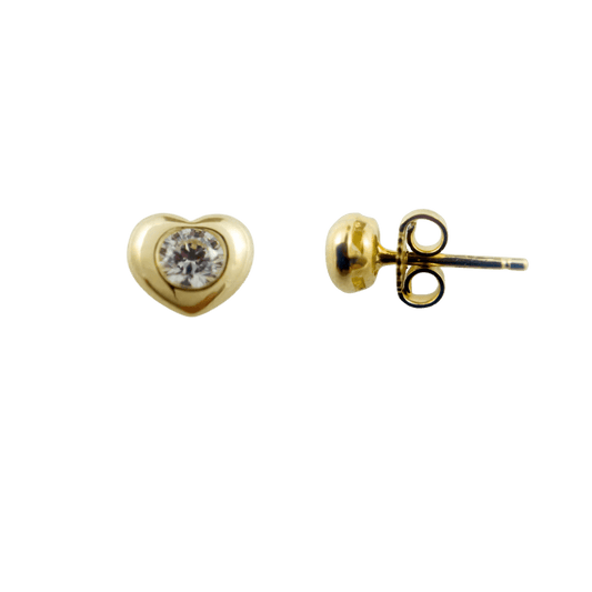 orecchini a cuore 9kt- color oro punto luce