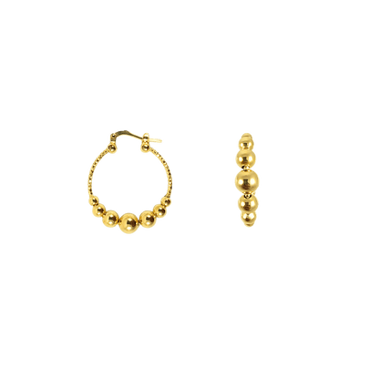 orecchini battuti sfere color oro-in argento 925