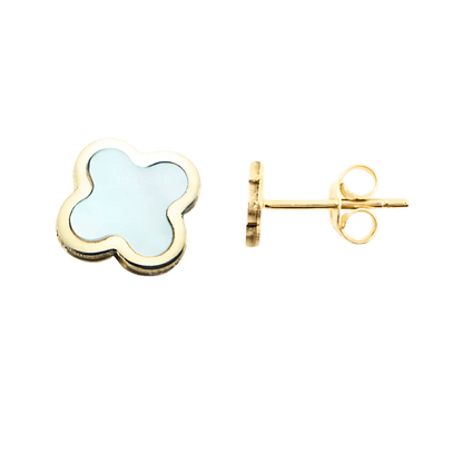 orecchini fiore oro 14 kt e madreperla